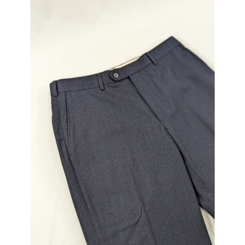 Coppley Brady Men's 34 x 29 Blue Navy Blue Wool Pleated Front Trousers Pant Soft